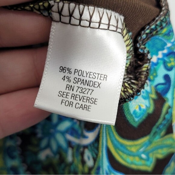 Vintage apt 9 green brown paisley print beaded tie halter party top small - Picture 4 of 6